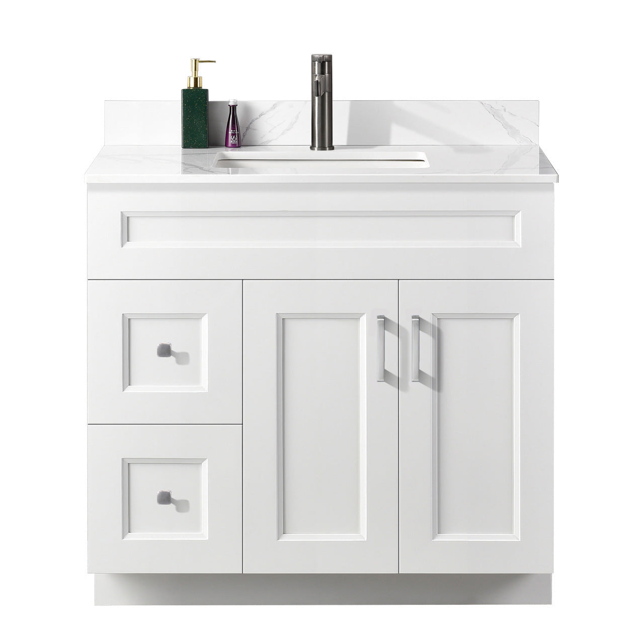 36″ Bathroom Vanity (Pinewood) Free Standing Bathroom Cabinet Left/Right