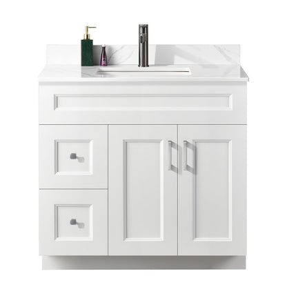 36″ Bathroom Vanity (Pinewood) Free Standing Bathroom Cabinet Left/Right