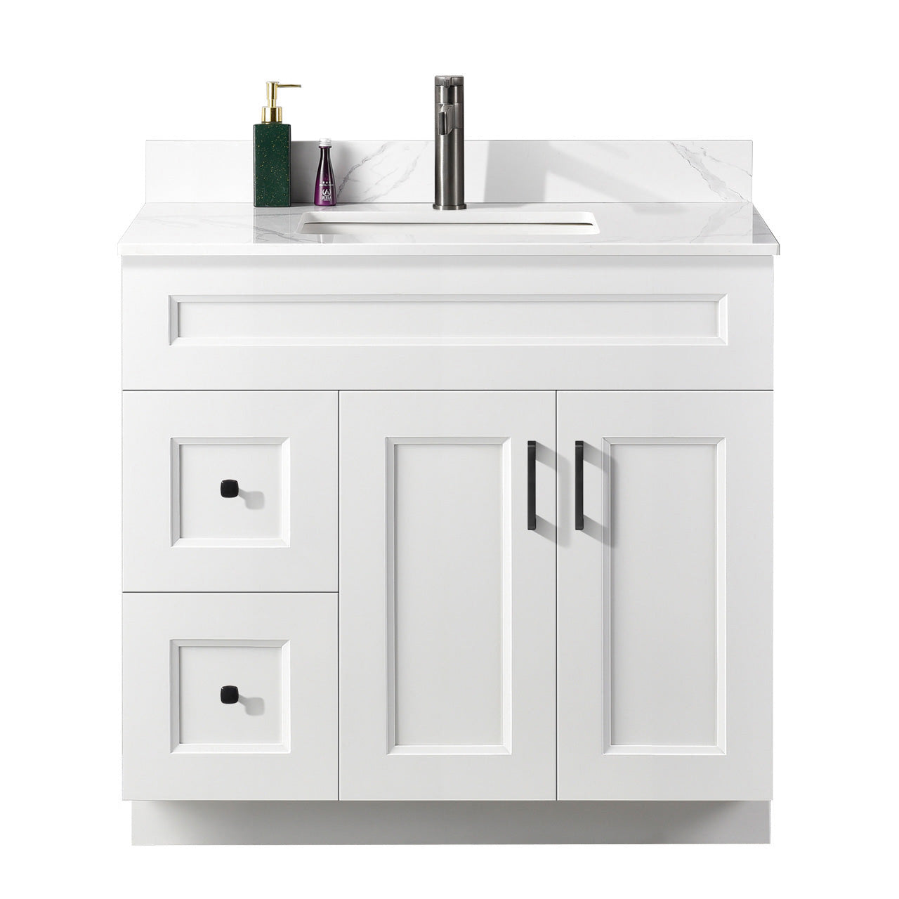 36″ Bathroom Vanity (Pinewood) Free Standing Bathroom Cabinet Left/Right