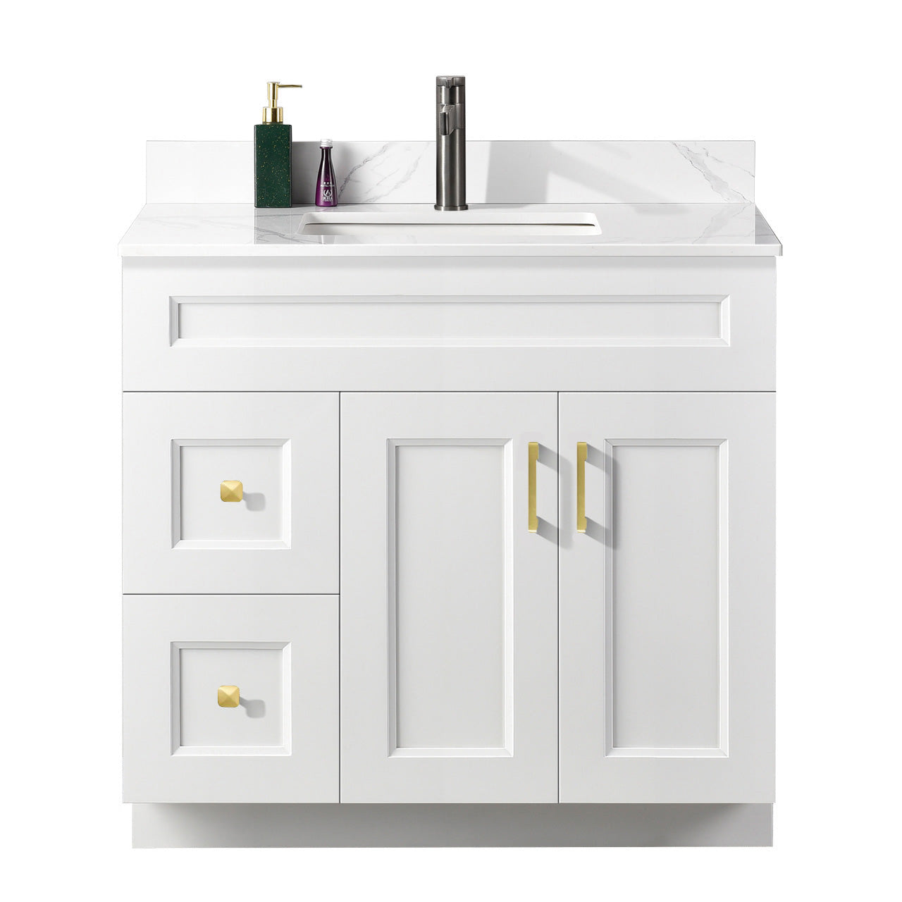36″ Bathroom Vanity (Pinewood) Free Standing Bathroom Cabinet Left/Right