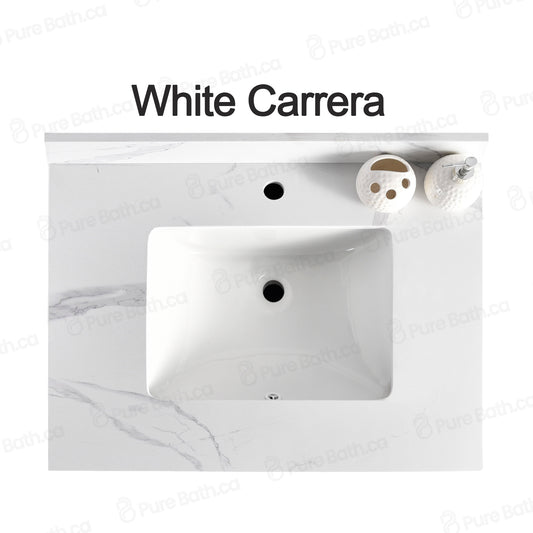 37" x 22.5" White Carrara Countertop