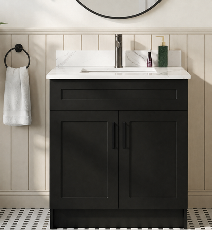 30″ Bathroom Vanity (HDF). Double Doors. Free Standing Bathroom Cabinet