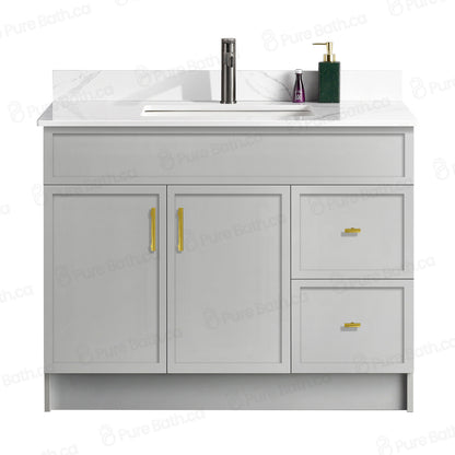 42″ Bathroom Vanity (HDF). Free Standing Bathroom Cabinet Left/Right