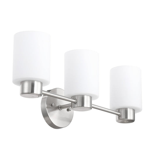20'' Traditional Brushed Nickel 3-Light Vanity Light with Frosted Glass Shades