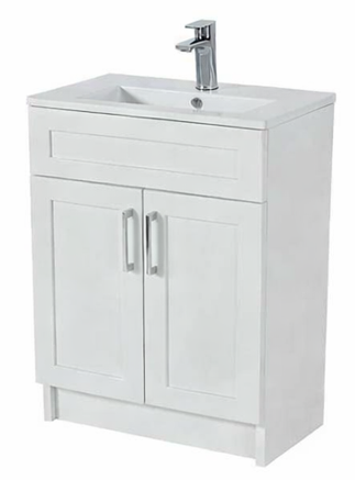 24″ Freestanding Bathroom Vanity With Ceramic Top (MDF)(GLS116)