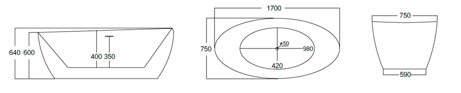 310-1700 Acrylic Freestanding Bathtub