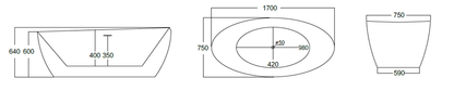 310-1700 Acrylic Freestanding Bathtub