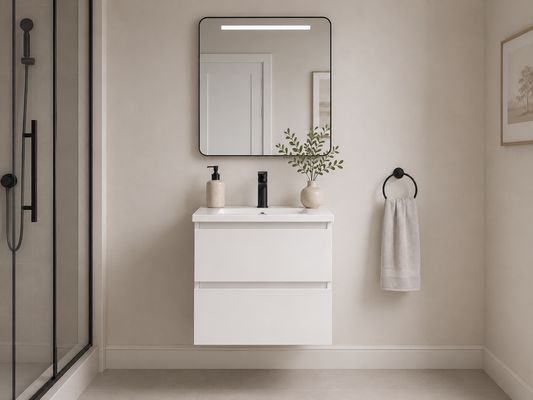 24" HC Series Hanging Vanity With Single Sink and Storage