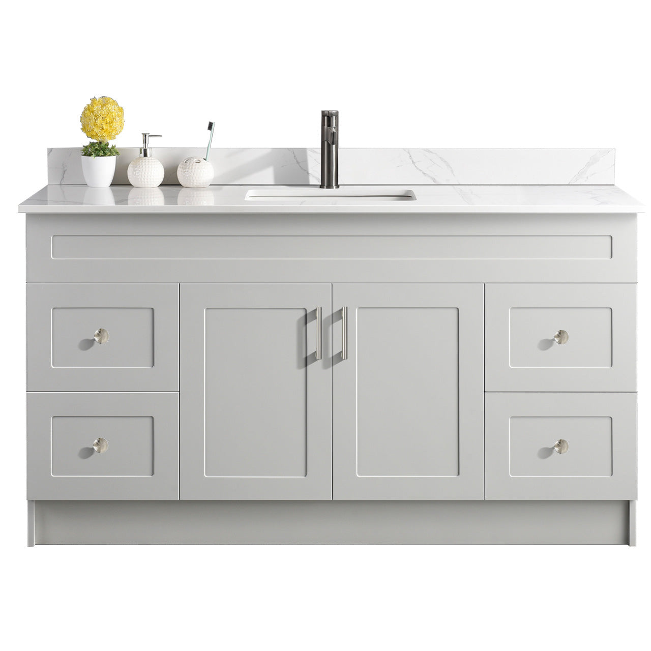 60″ Single Sink Bathroom Vanity (HDF). Free Standing Bathroom Cabinet