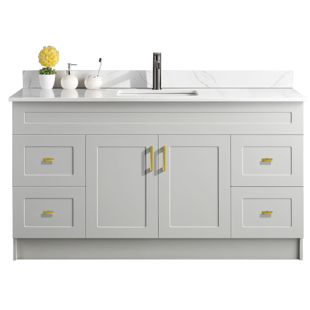 60″ Single Sink Bathroom Vanity (HDF). Free Standing Bathroom Cabinet