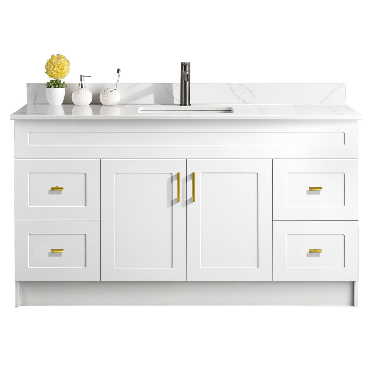 60″ Single Sink Bathroom Vanity (HDF). Free Standing Bathroom Cabinet