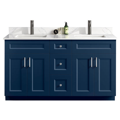60″ Double Sink Bathroom Vanity (Pinewood). Free Standing Bathroom Cabinet