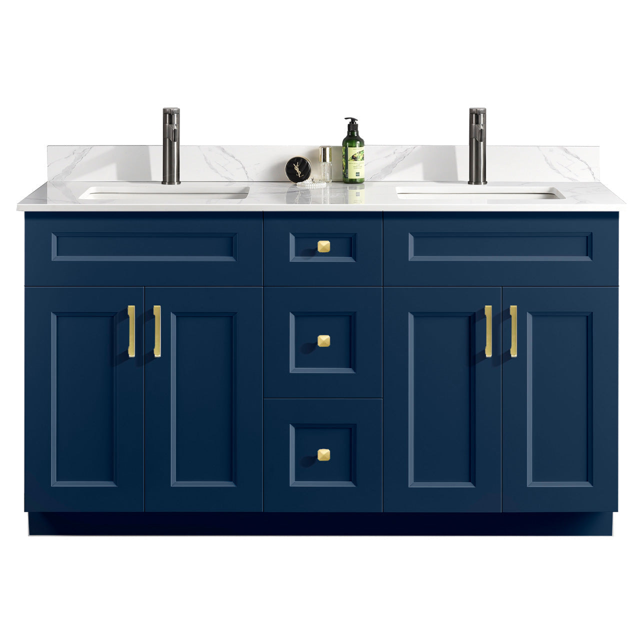 60″ Double Sink Bathroom Vanity (Pinewood). Free Standing Bathroom Cabinet