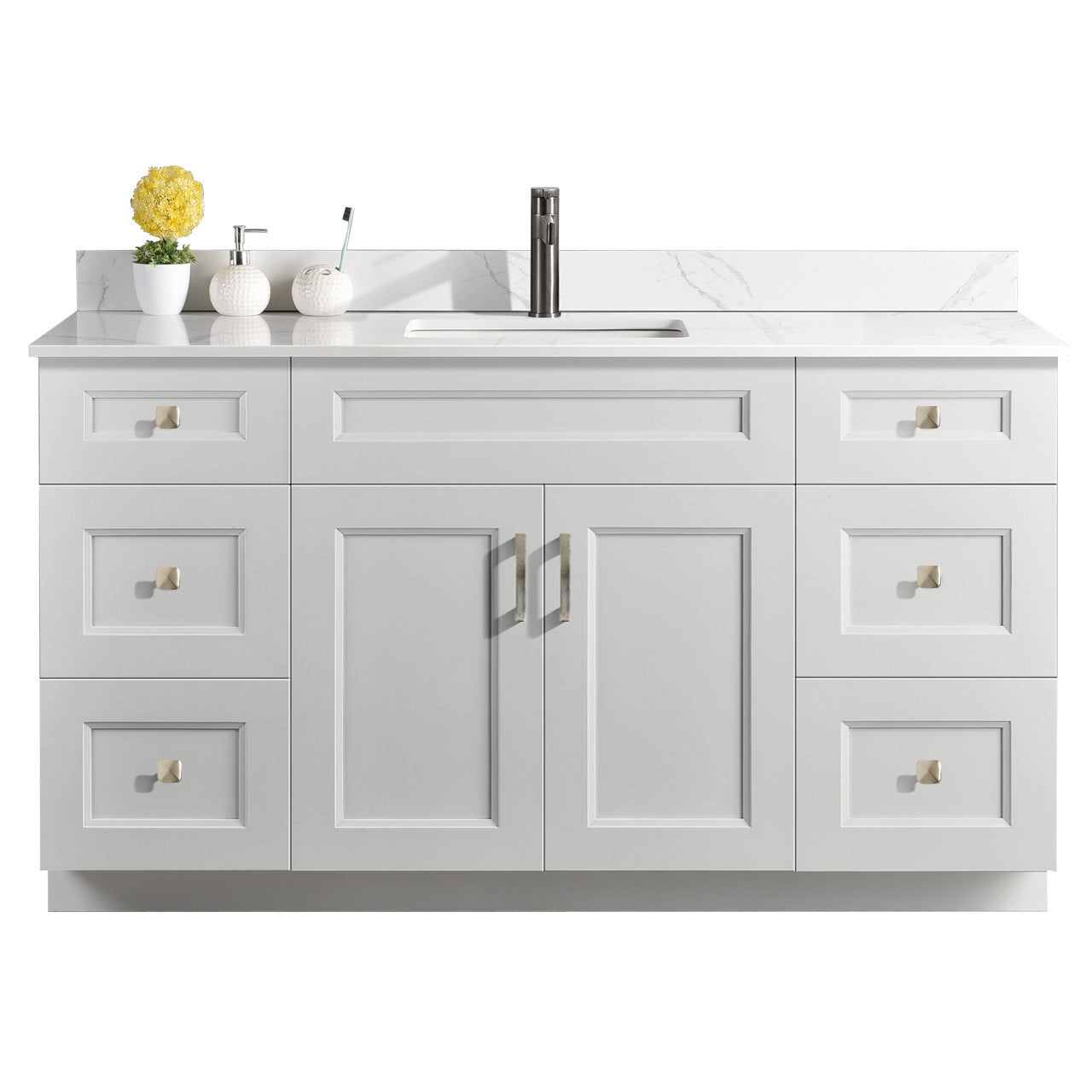 60″ Single Sink Bathroom Vanity (Pinewood). Free Standing Bathroom Cabinet