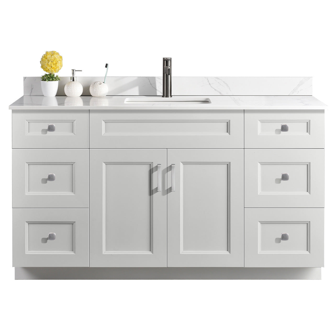 60″ Single Sink Bathroom Vanity (Pinewood). Free Standing Bathroom Cabinet