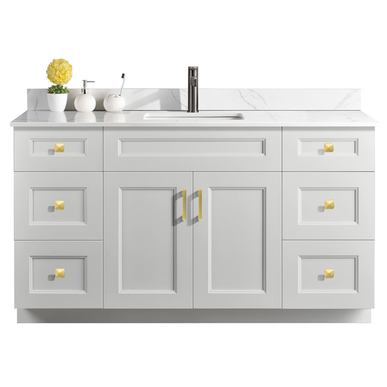 60″ Single Sink Bathroom Vanity (Pinewood). Free Standing Bathroom Cabinet