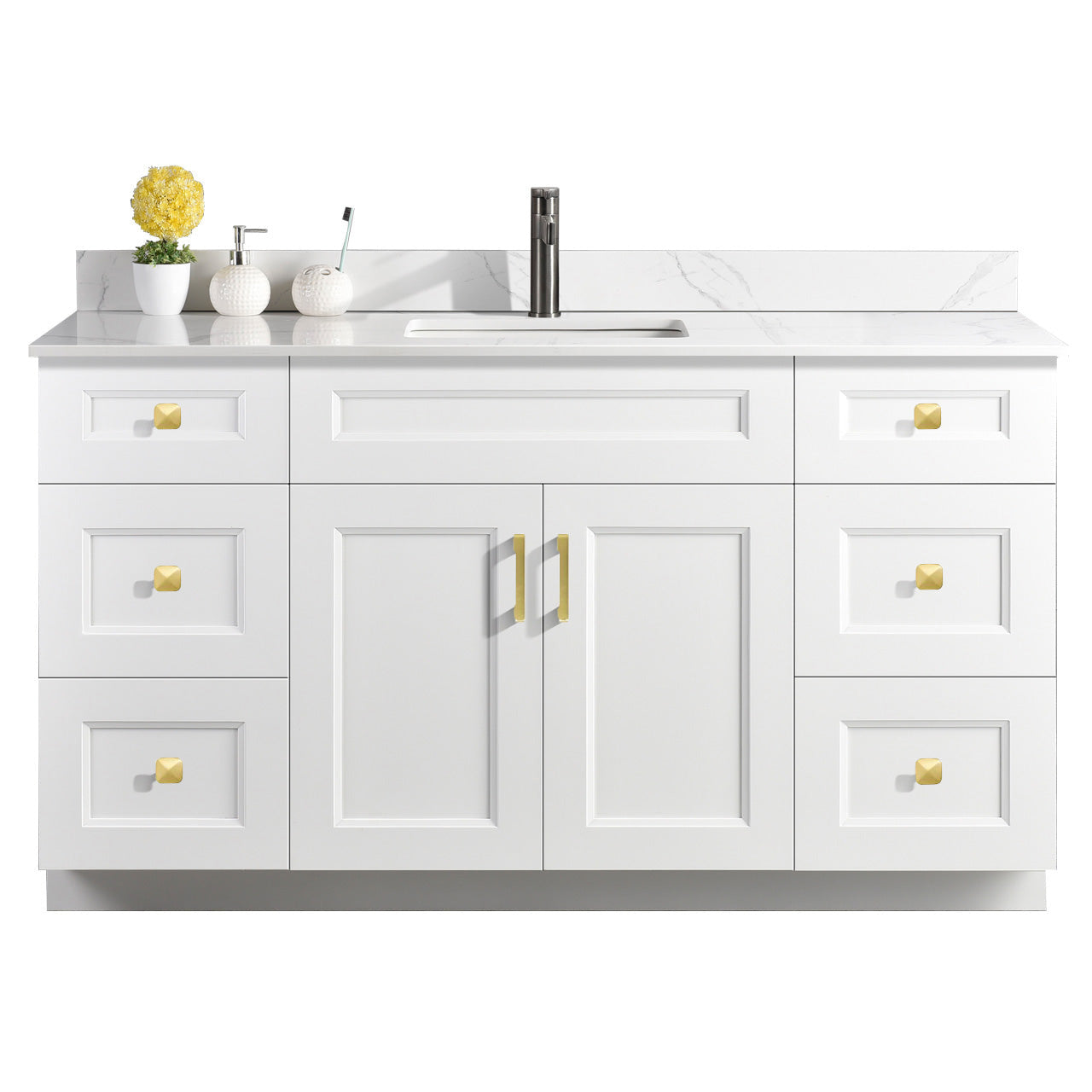 60″ Single Sink Bathroom Vanity (Pinewood). Free Standing Bathroom Cabinet