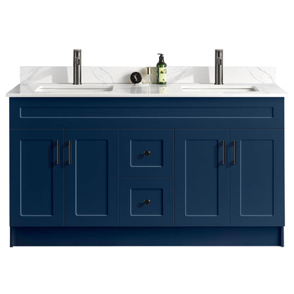 60″ Double Sink Bathroom Vanity (HDF). Free Standing Bathroom Cabinet
