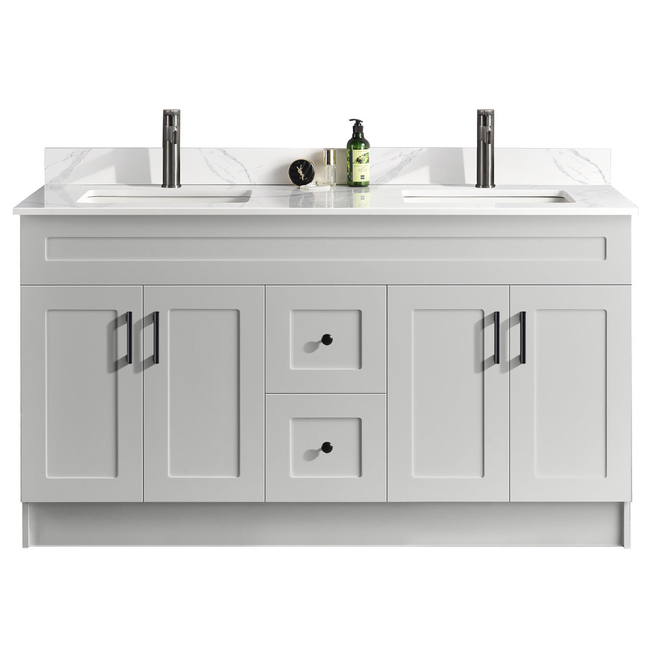 60″ Double Sink Bathroom Vanity (HDF). Free Standing Bathroom Cabinet
