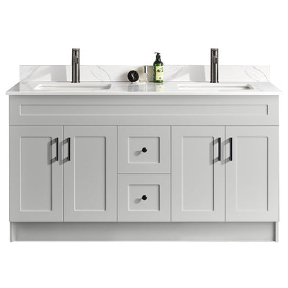 60″ Double Sink Bathroom Vanity (HDF). Free Standing Bathroom Cabinet