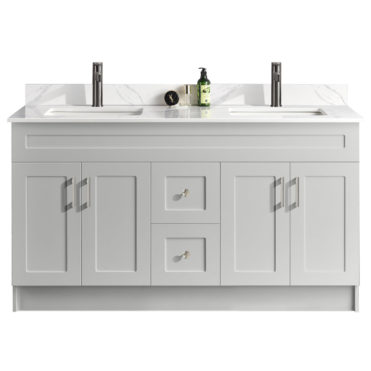 60″ Double Sink Bathroom Vanity (HDF). Free Standing Bathroom Cabinet