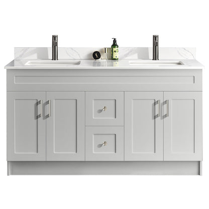 60″ Double Sink Bathroom Vanity (HDF). Free Standing Bathroom Cabinet