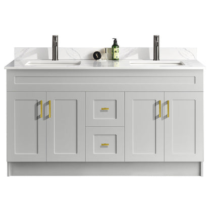 60″ Double Sink Bathroom Vanity (HDF). Free Standing Bathroom Cabinet