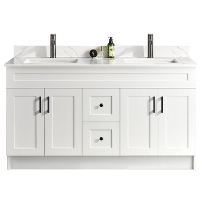 60″ Double Sink Bathroom Vanity (HDF). Free Standing Bathroom Cabinet