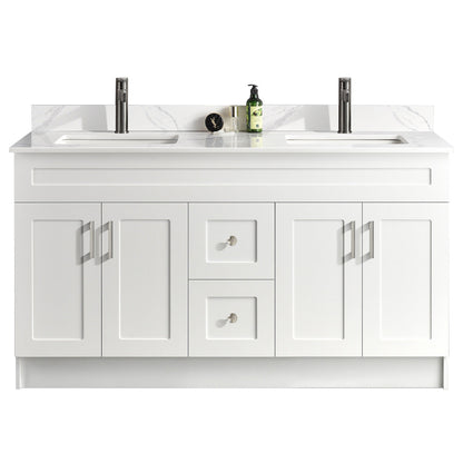 60″ Double Sink Bathroom Vanity (HDF). Free Standing Bathroom Cabinet