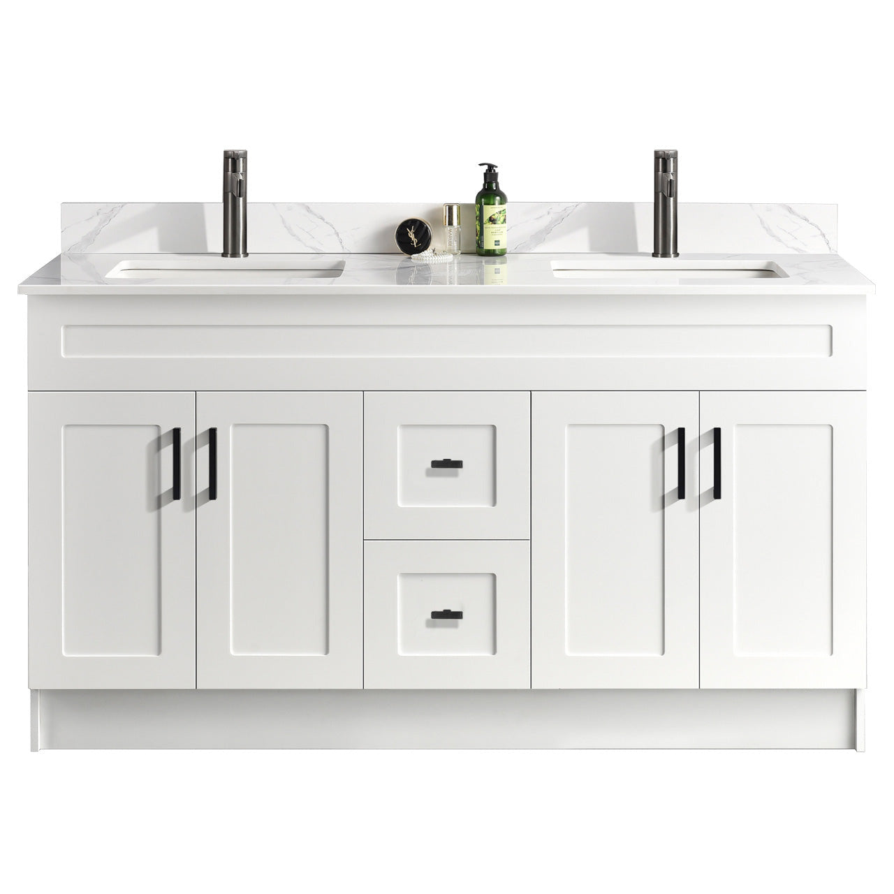 60″ Double Sink Bathroom Vanity (HDF). Free Standing Bathroom Cabinet