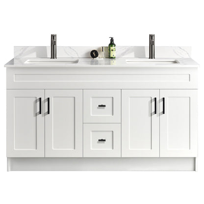 60″ Double Sink Bathroom Vanity (HDF). Free Standing Bathroom Cabinet