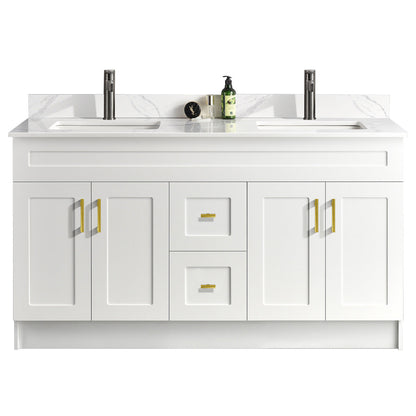 60″ Double Sink Bathroom Vanity (HDF). Free Standing Bathroom Cabinet