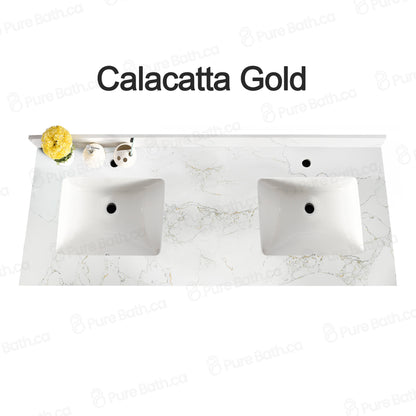 61" x 22.5" Calacatta Gold Double Sink Countertop