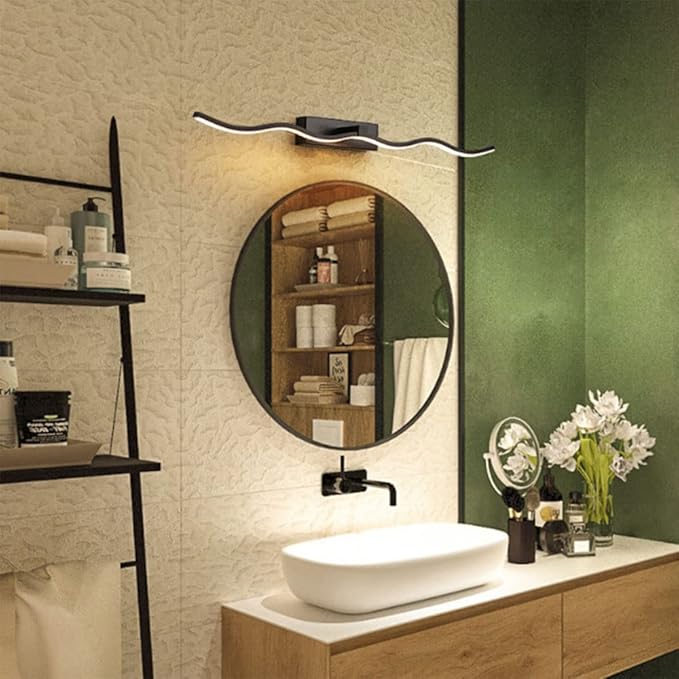 Wave Design LED Vanity Light – Matte Black