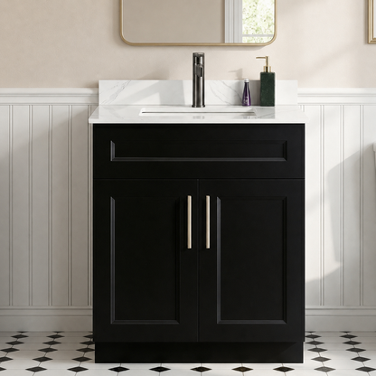 30″ Bathroom Vanity (Pinewood) Double Doors Free Standing Bathroom Cabinet
