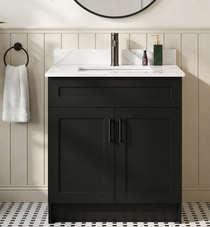 30″ Bathroom Vanity (HDF). Double Doors. Free Standing Bathroom Cabinet