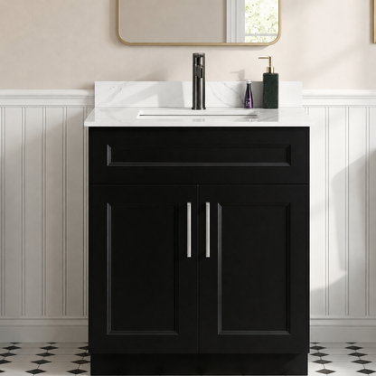 30″ Bathroom Vanity (Pinewood) Double Doors Free Standing Bathroom Cabinet