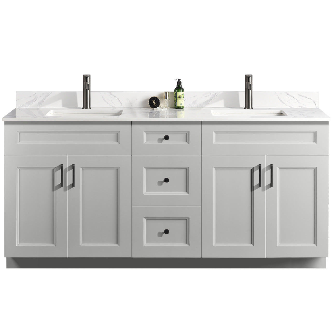 72″ Double Sink Bathroom Vanity (Pinewood). Free Standing Bathroom Cabinet
