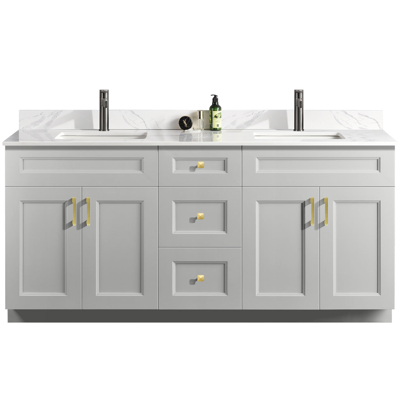 72″ Double Sink Bathroom Vanity (Pinewood). Free Standing Bathroom Cabinet