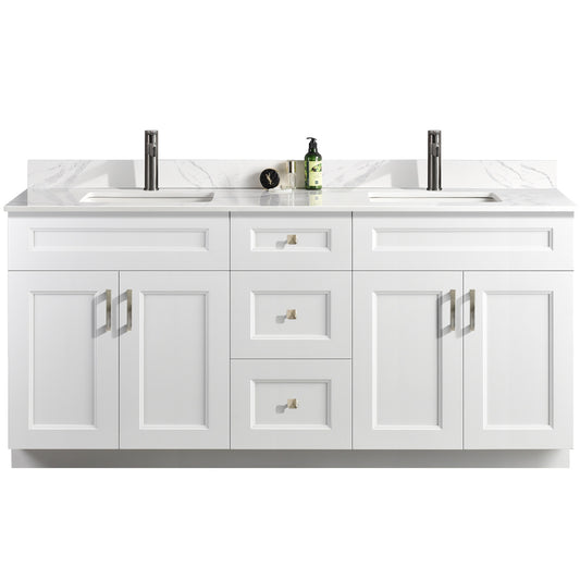72″ Double Sink Bathroom Vanity (Pinewood). Free Standing Bathroom Cabinet