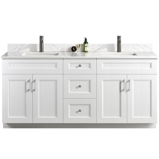 72″ Double Sink Bathroom Vanity (Pinewood). Free Standing Bathroom Cabinet