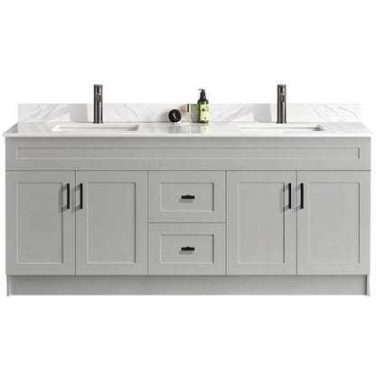 72″ Double Sink Bathroom Vanity (HDF). Free Standing Bathroom Cabinet