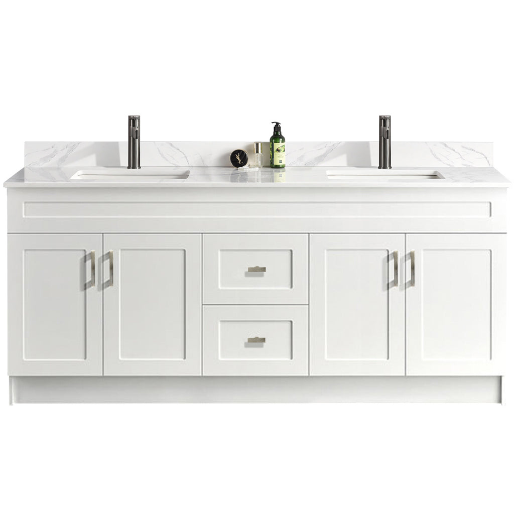 72″ Double Sink Bathroom Vanity (HDF). Free Standing Bathroom Cabinet