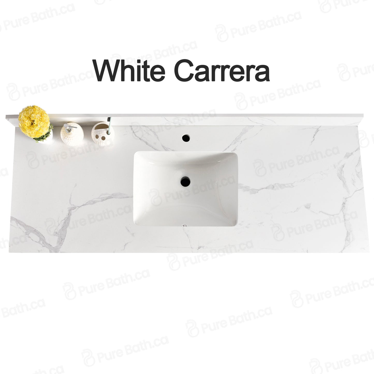 73" x 22.5" White Carrara Single Sink Countertop