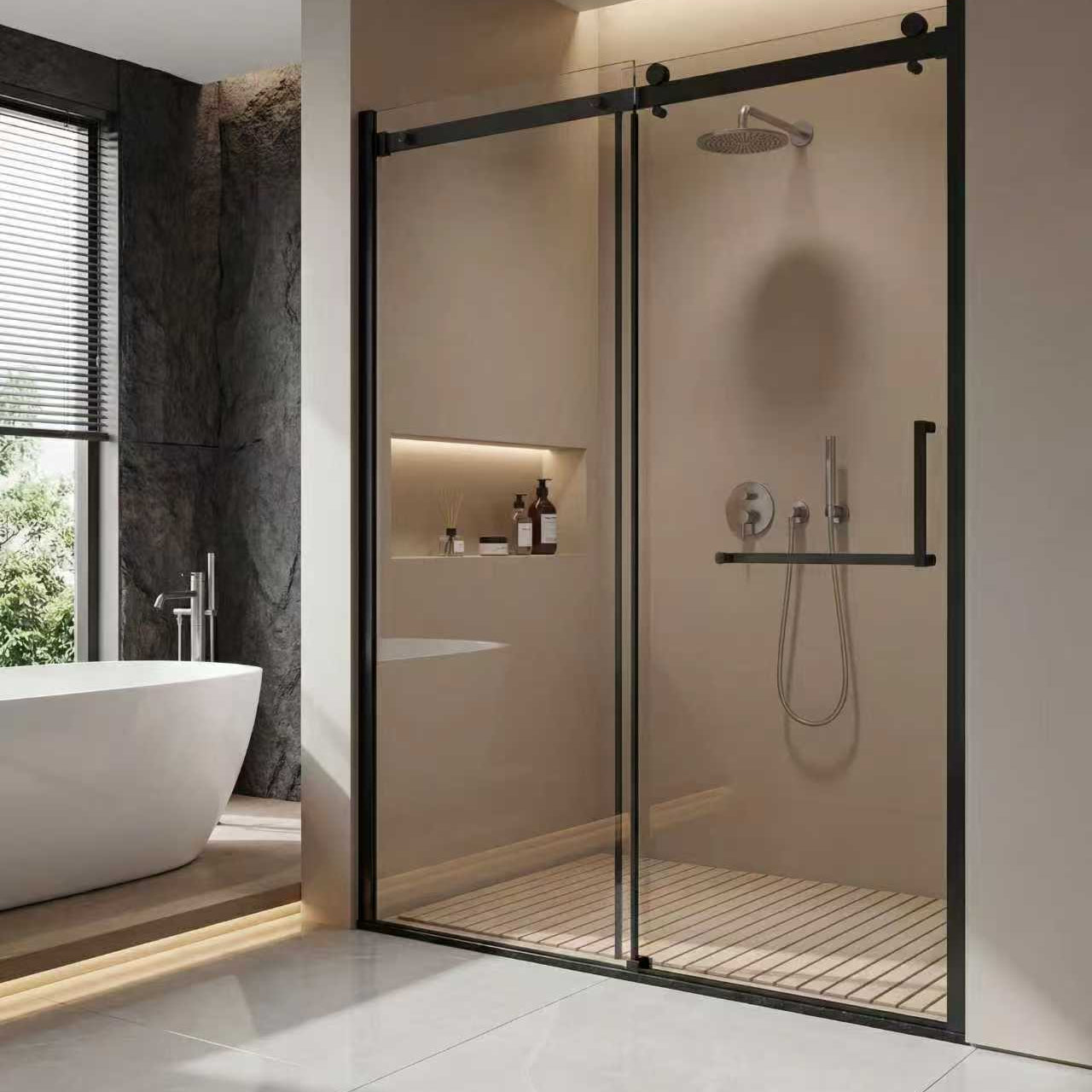 BL-045A Single Sliding Framed Shower Door (48x72, 60x72, 60x75)