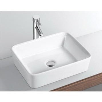 Rectangular Ceramic Vessel Sink – White Finish