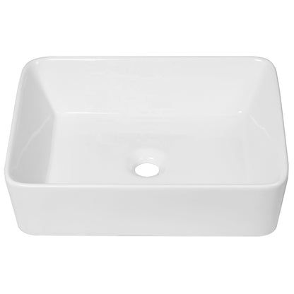 Rectangular Ceramic Vessel Sink – White Finish
