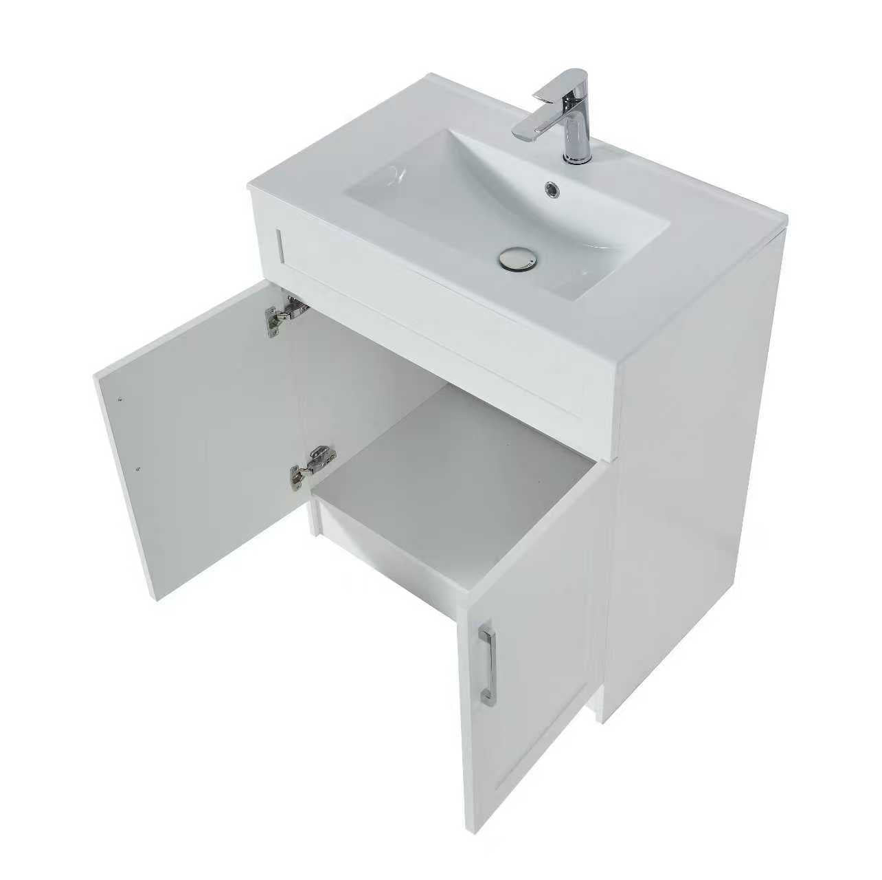 30″ Freestanding Bathroom Vanity With Ceramic Top (MDF)(GLS117)