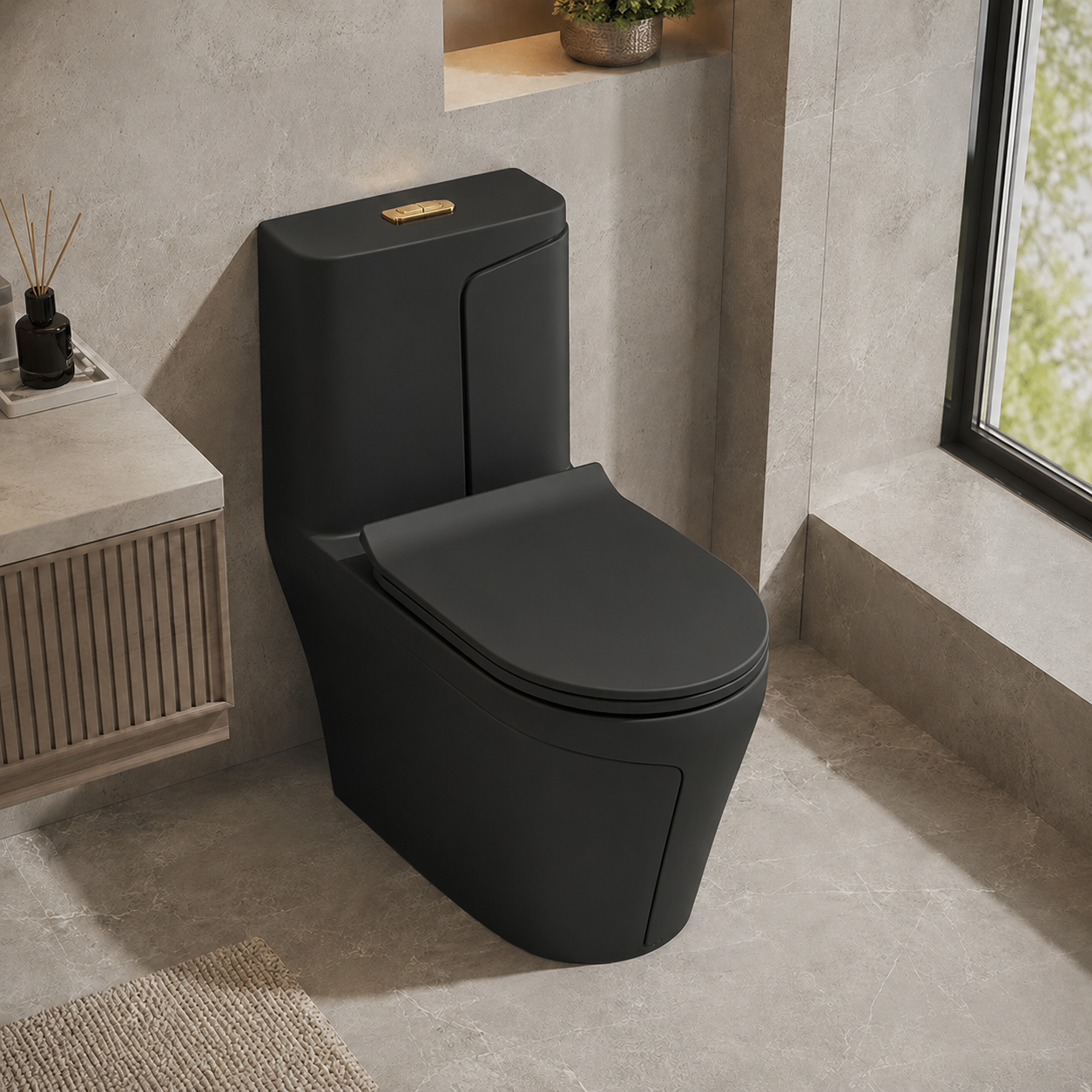 T2260B - Matte Black One Piece Toilet