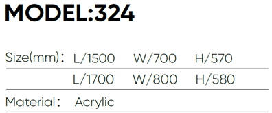 324-1500&1700 Acrylic Freestanding Bathtub